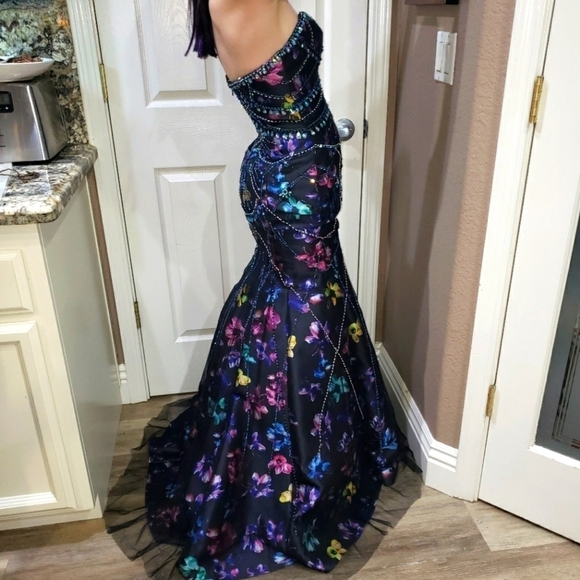 ELLIE Wilde mermaid sparkly sequin beaded prom wedding ball formal dress… - Picture 5 of 17